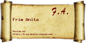 Frim Anita névjegykártya